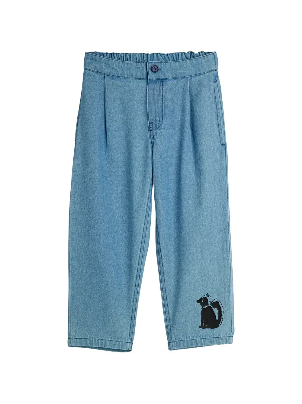 Джинсы с плиссировкой Skunk patch Mini Rodini, синий
