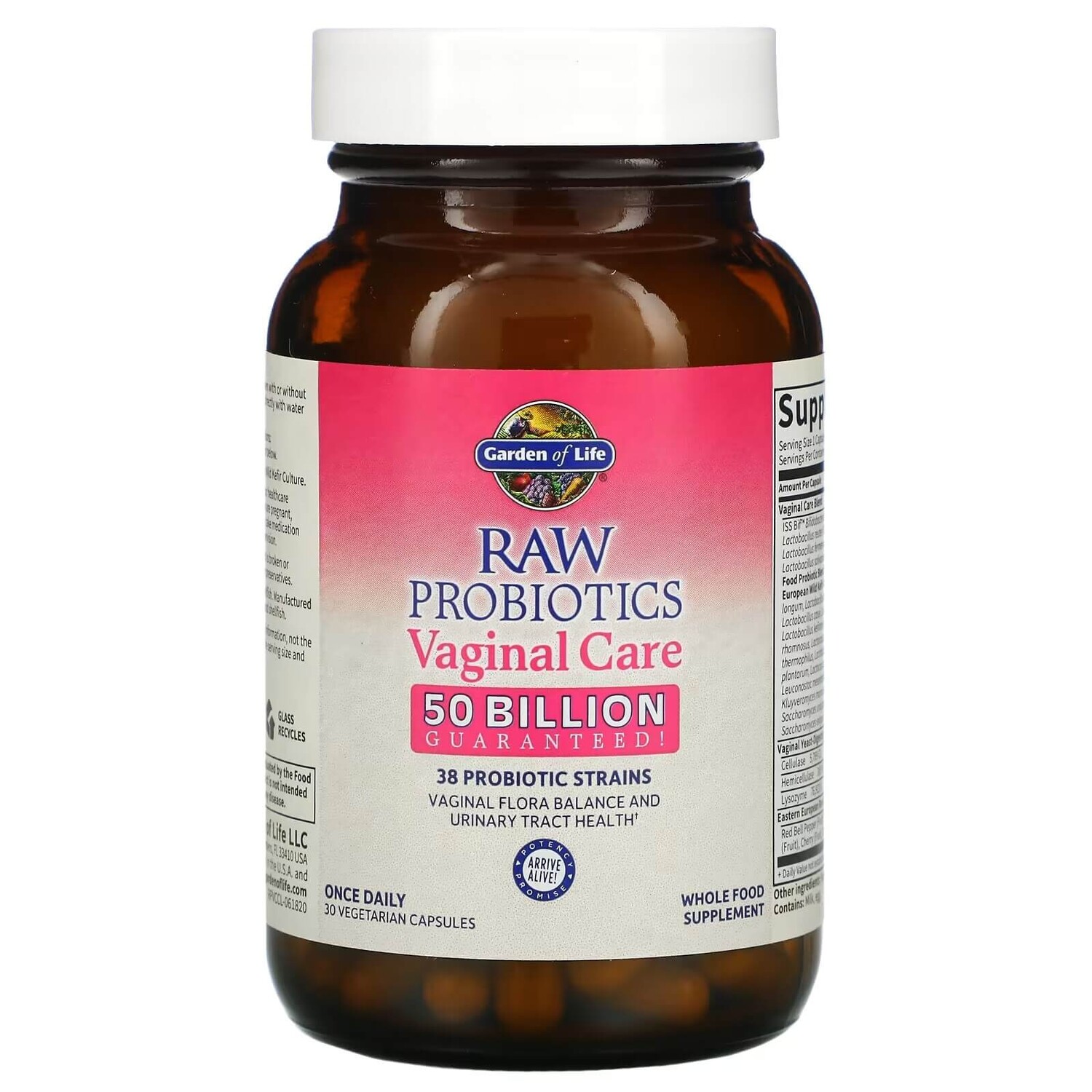 

Пробиотики для ухода за влагалищем Garden of Life Raw, 30 капсул
