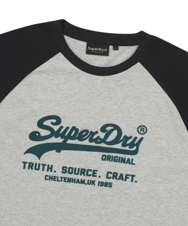 Футболка с винтажным логотипом, Superdry, светло-меланжевая — фото 3