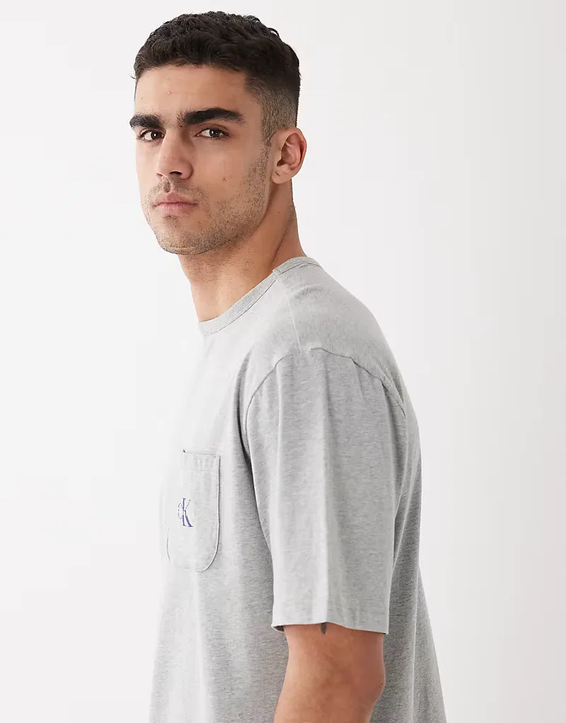 Домашняя футболка Calvin Klein Icon Cotton Stretch серого — фото 4