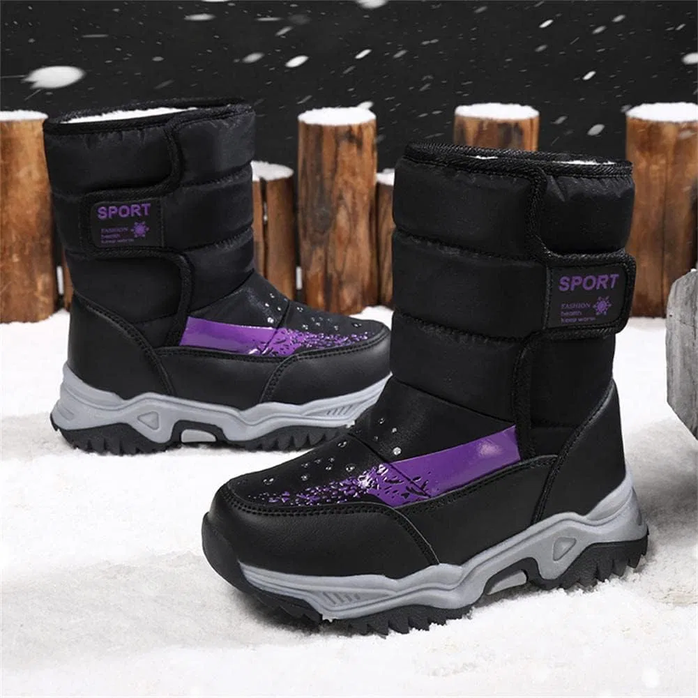 Детские зимние ботинки с флисовой подкладкой High-Top Boots GEXECEUSS, Blackpurple — фото 4