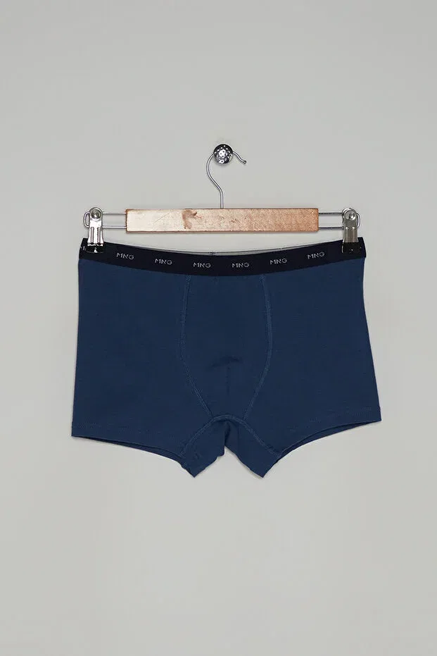 Детские шорты-боксеры для мальчиков однотонные Mango Kids, Navy Blue — фото 2
