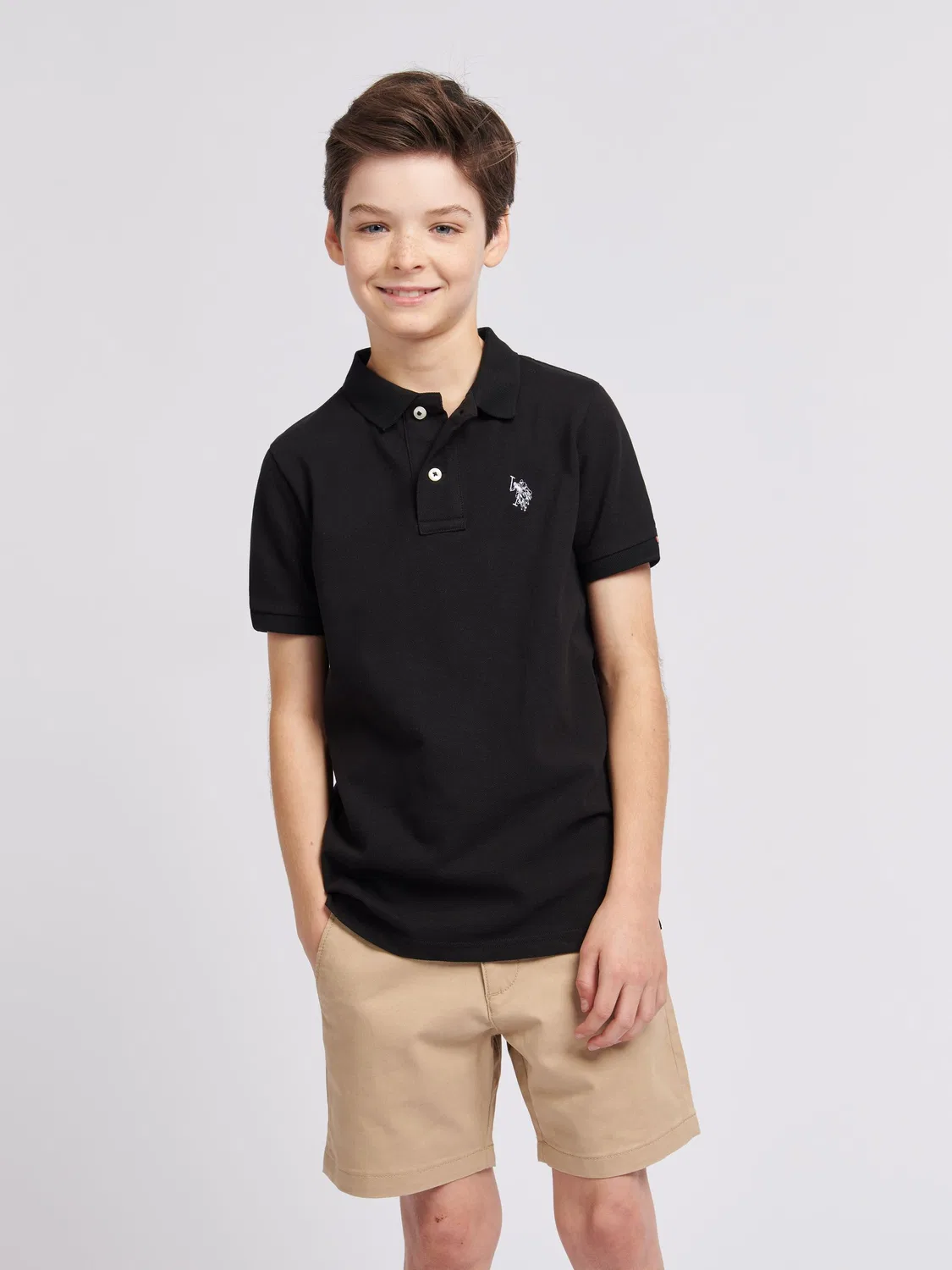 Поло U.S. Polo Assn. Double Horsemen, черный