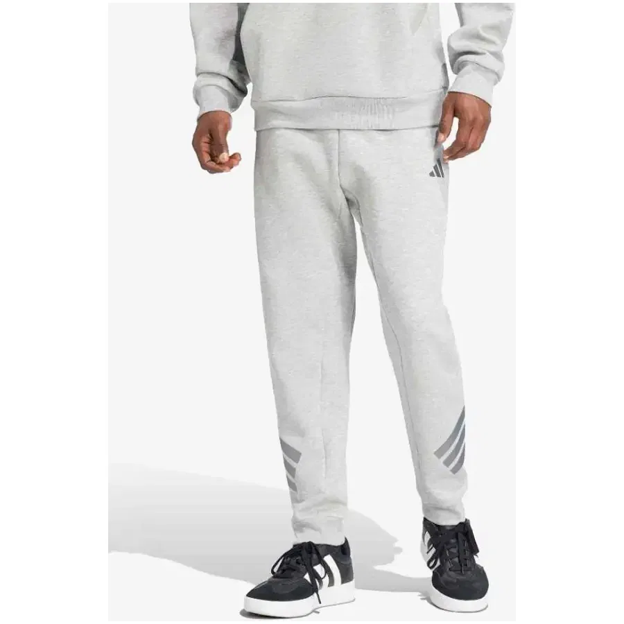 Спортивные штаны с утяжкой и боковыми карманами на молнии, модель FI 3S PT HLD GRI, adidas, Серый — фото 2