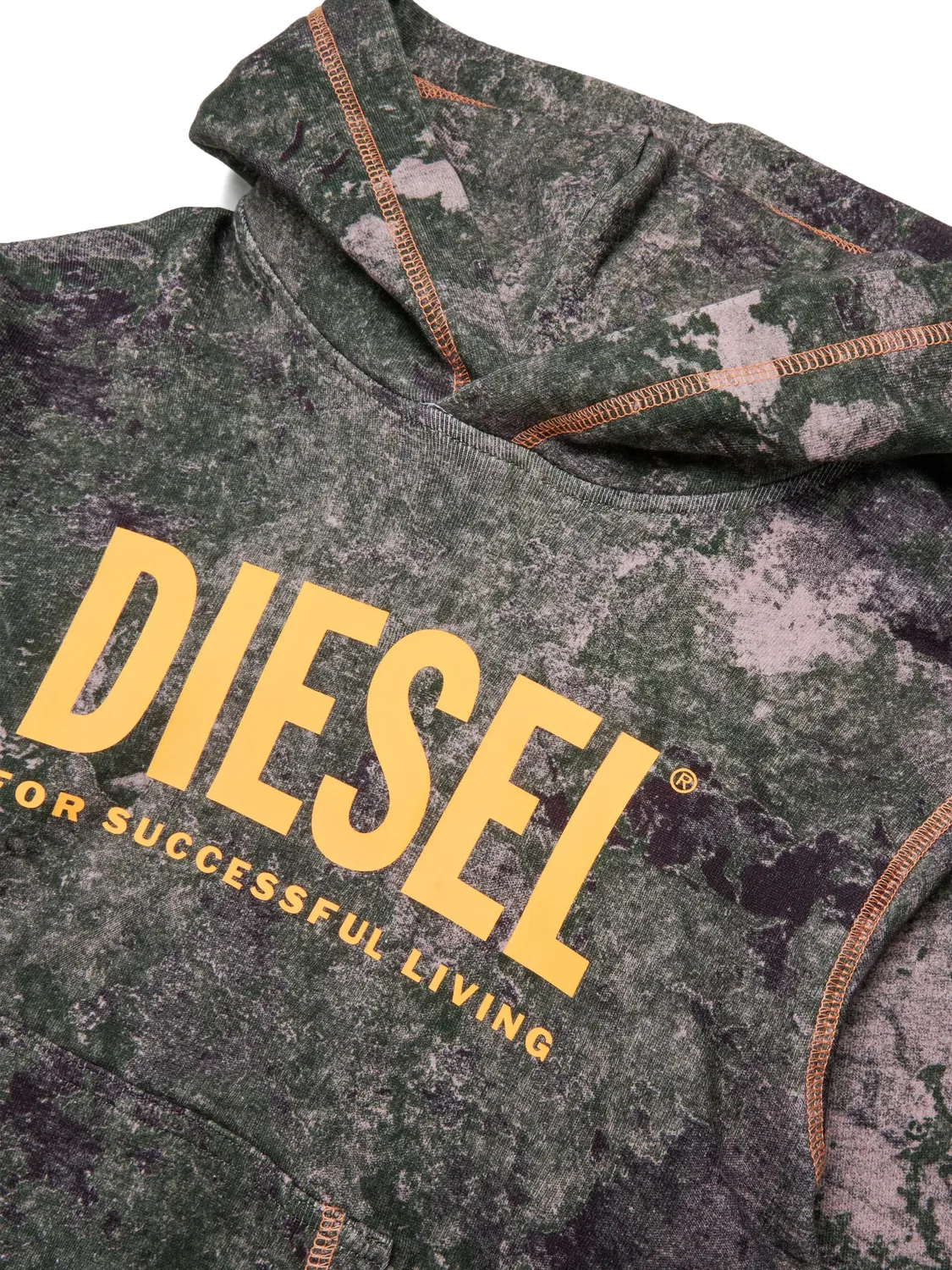 Худи с принтом Diesel, зеленый — фото 2