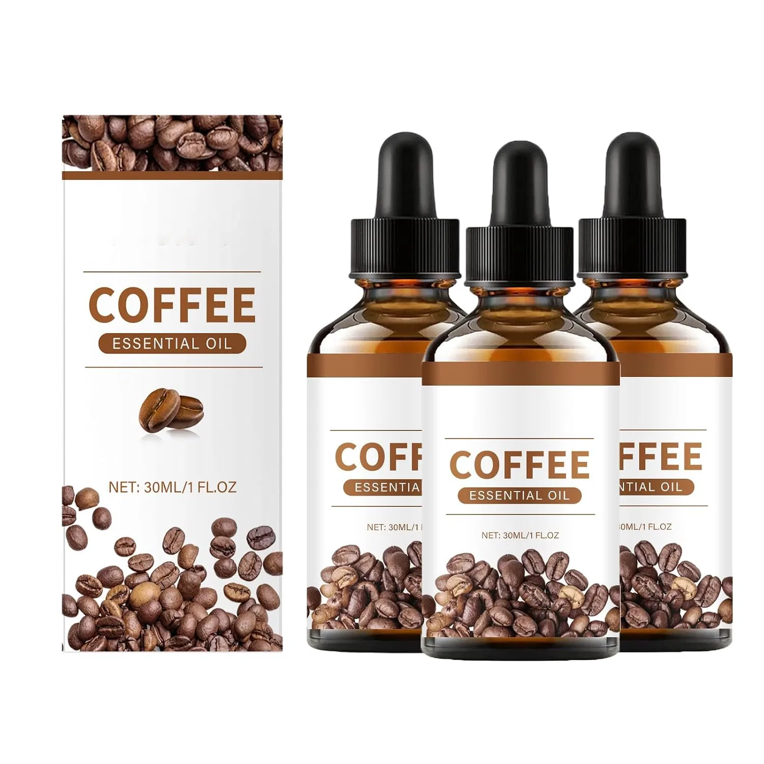 Массажное масло для тела Coffee Body Oil, LinBomZony, 3 шт. по 30 мл