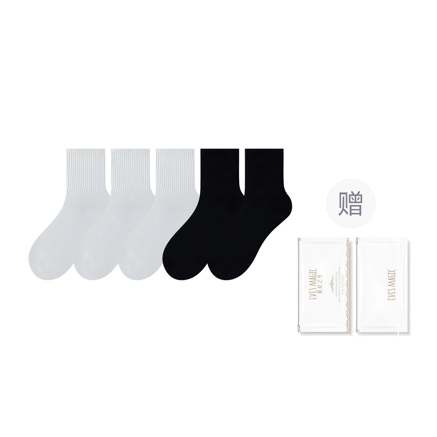 Детские носки с принтом 5 пар XIA.WA.ZHI.XIU, Milk White/Black