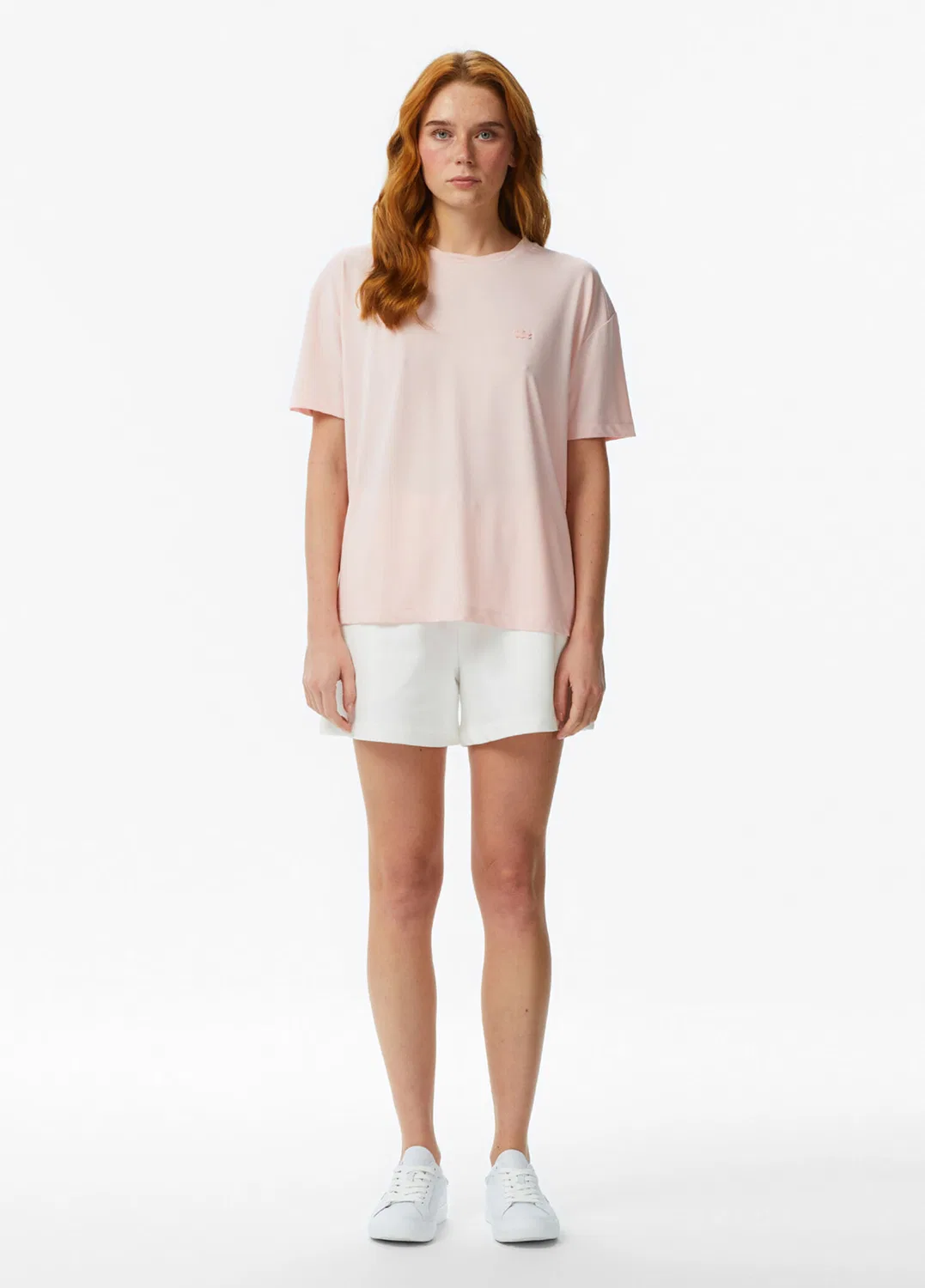 Футболка женская Lacoste Relaxed Fit PEMBE-ADY, с логотипом, розовая — фото 4