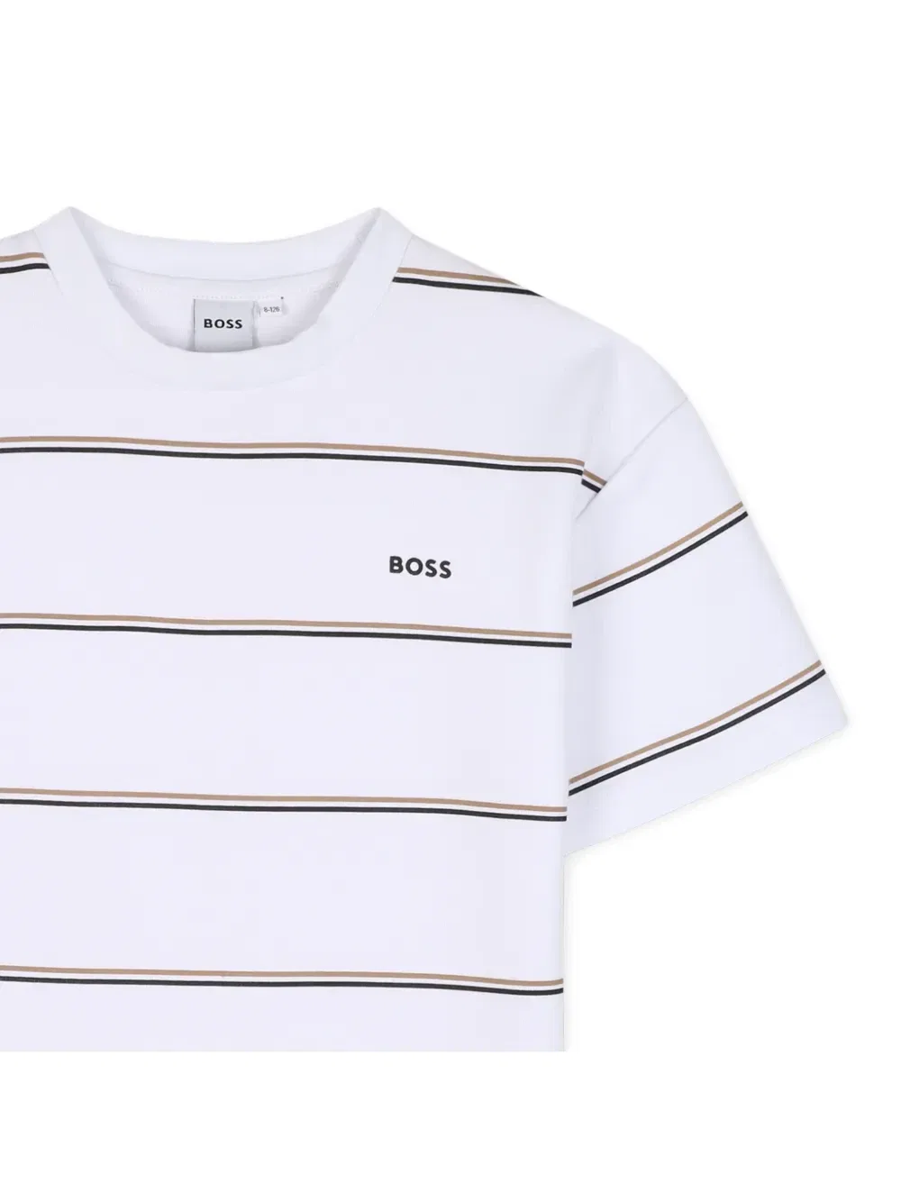 Футболка в полоску Boss Kidswear, белый — фото 3