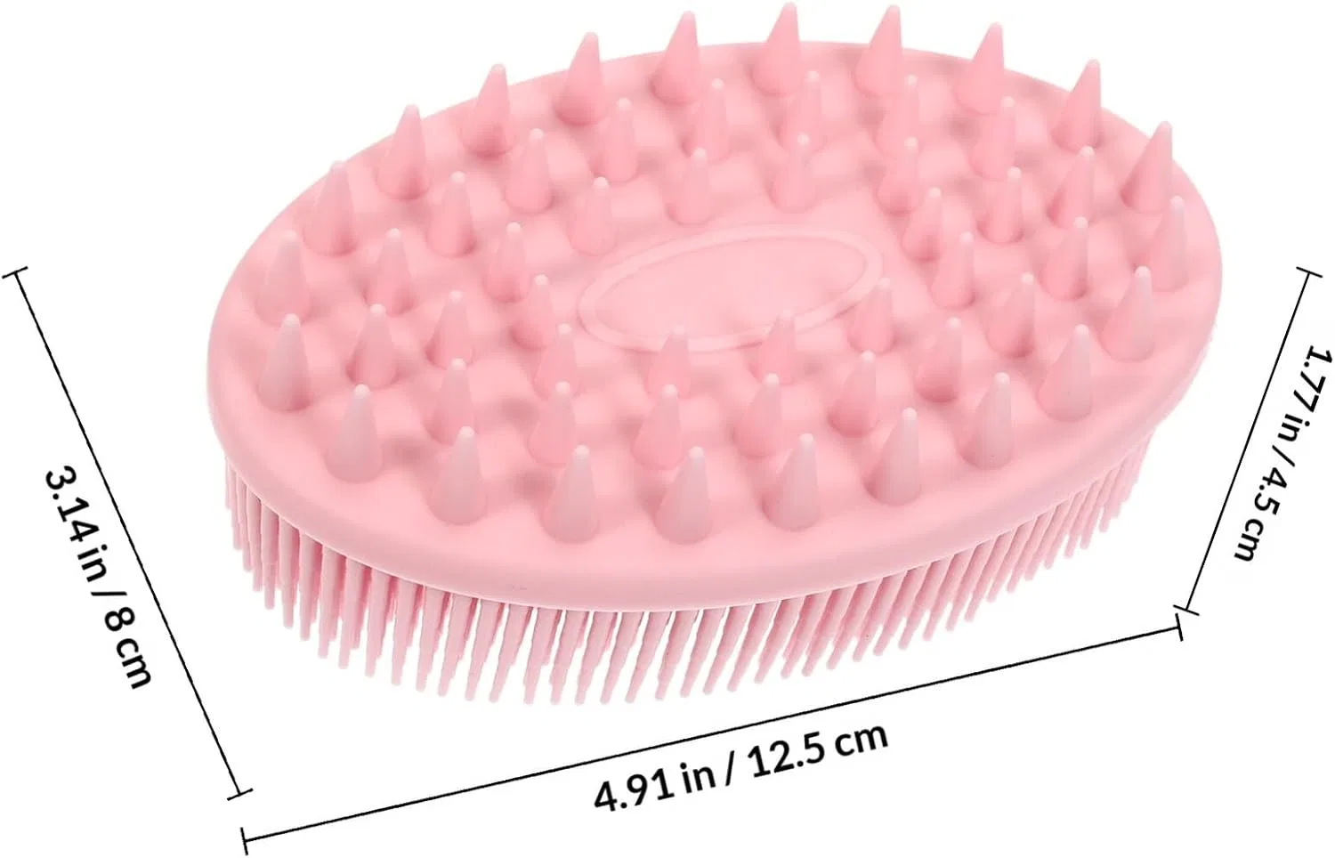 Двусторонняя массажная щетка для тела из силикона JOYOFREELY, 1 шт, 12.5x8x4.5 см, Rosa — фото 2