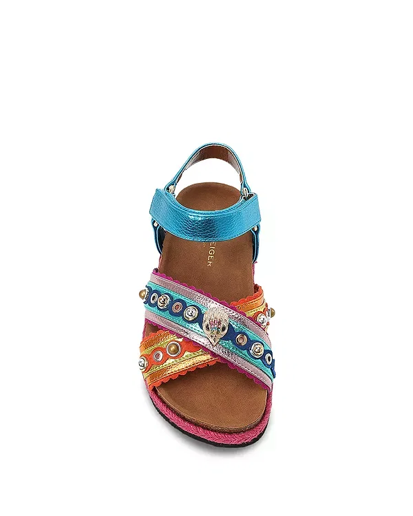 Детские сандалии для девочек с принтом Mini Kensington Espadrille Sandals Kurt Geiger London, мультиколор — фото 3