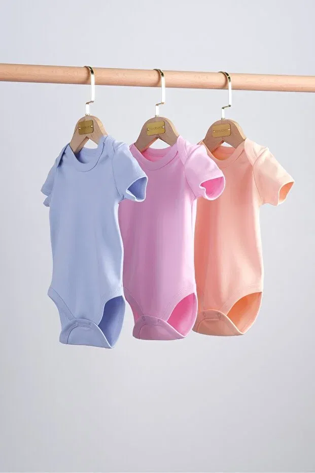 Детское боди-комбинезон для новорожденных с коротким рукавом Bondberro, Pink / White / Purple