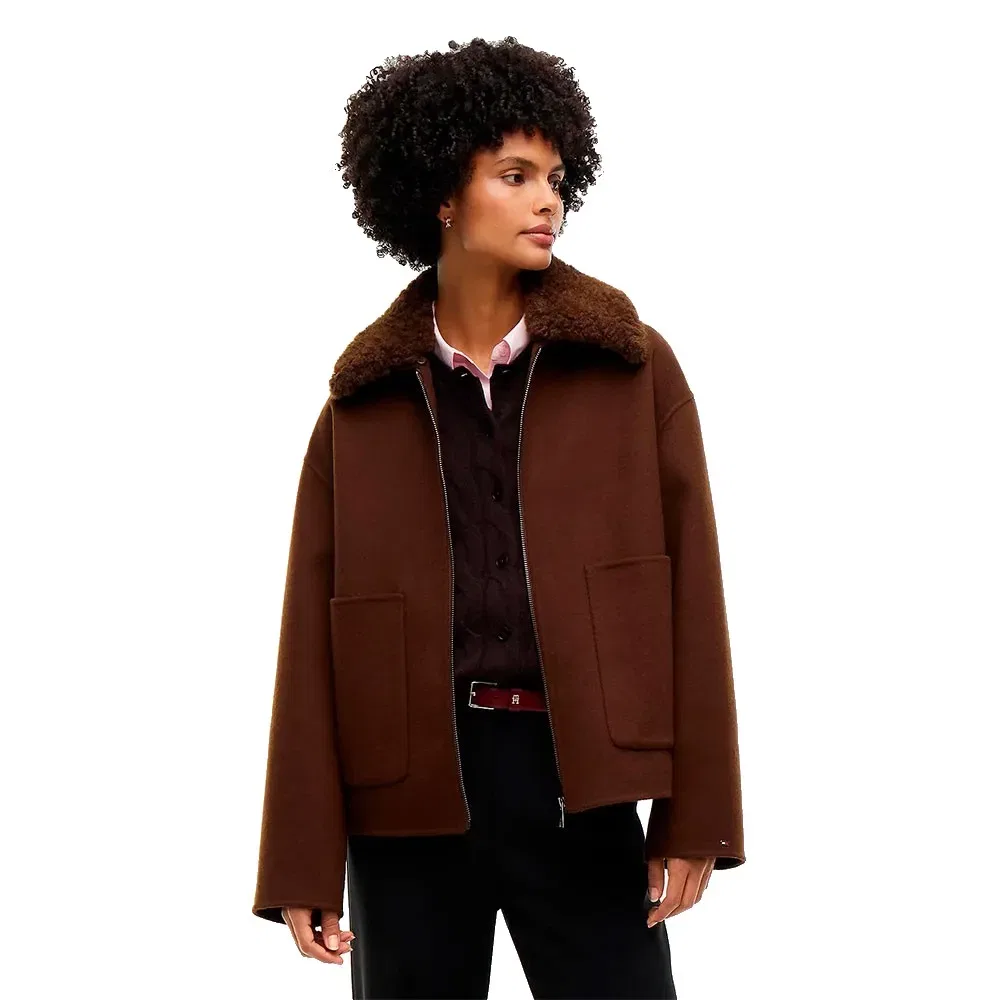 Женское пальто из шерстяной смеси Tommy hilfiger, Brown