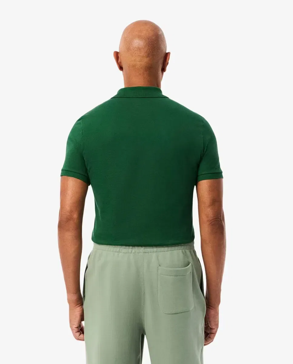 Мужское поло Lacoste L.12.12 с коротким рукавом, приталенный крой, Verde Militar — фото 2