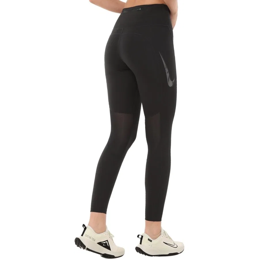 Женские спортивные леггинсы с карманами Dri Fit Fast Mid Rise 7/8 Tight Hbr Nike, Черный — фото 2