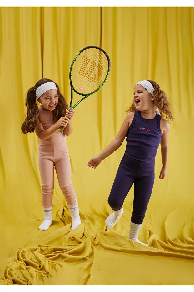 Детские леггинсы для девочек с принтом Tennis Club Ribana Miela Kids, Navy Blue