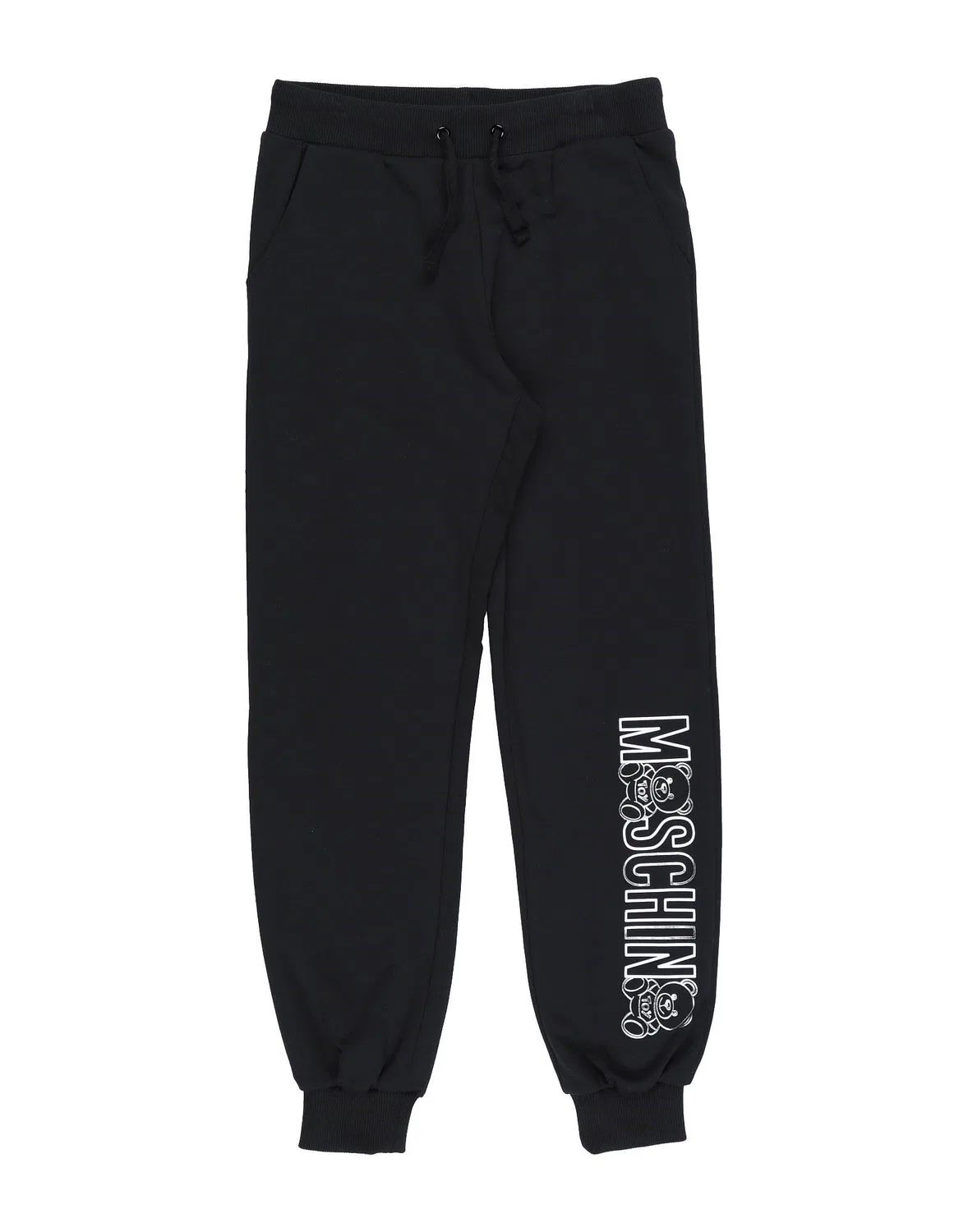 Детские спортивные штаны из флиса с принтом Moschino Teen, черный