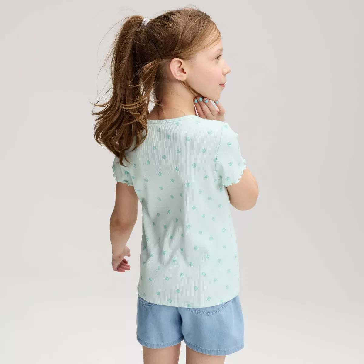 Детская футболка для девочек с рифленой текстурой Cat & Jack, Light Mint Green — фото 2