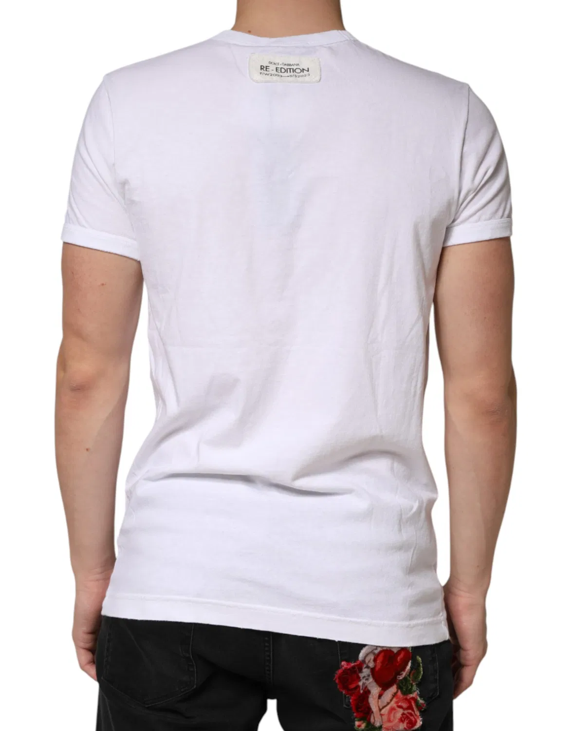 Мужская футболка с коротким рукавом и логотипом Crew Neck Dolce & Gabbana, White — фото 4