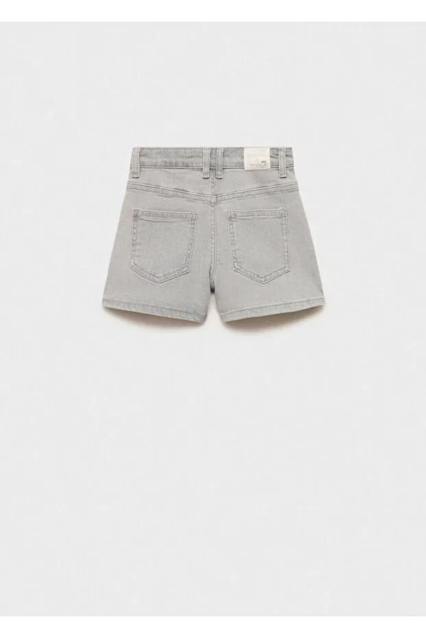 Детские шорты для девочек джинсовые Mango Kids, Denim Gray — фото 4