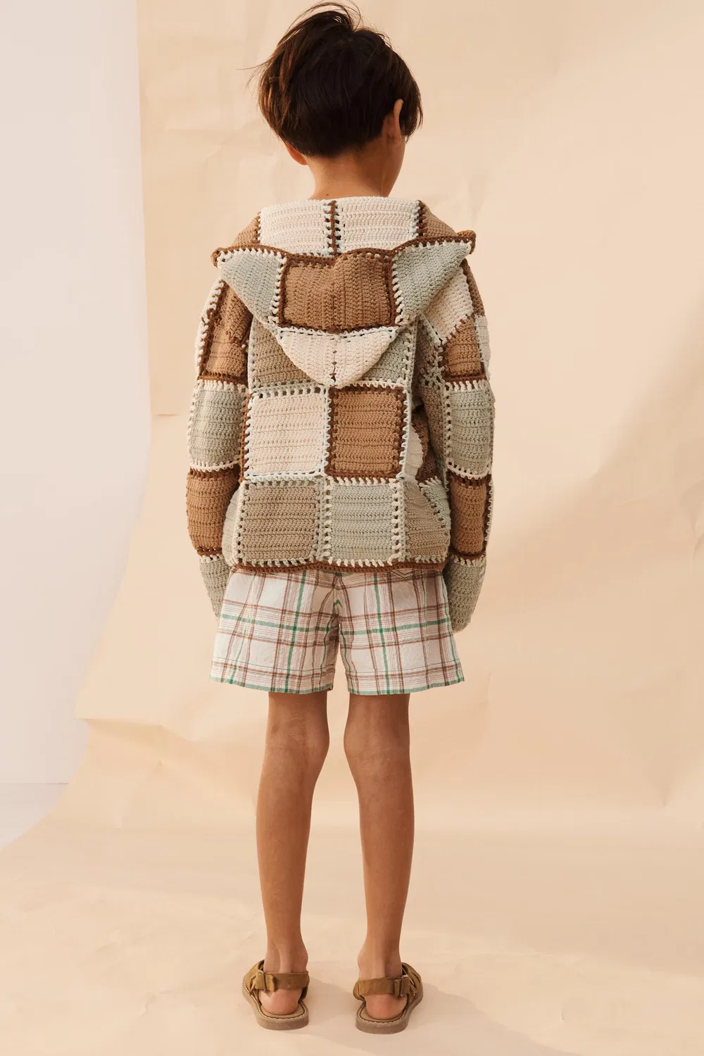 Шорты-бермуды CHECKS, лимитированная серия ZARA, Beige/Green — фото 3