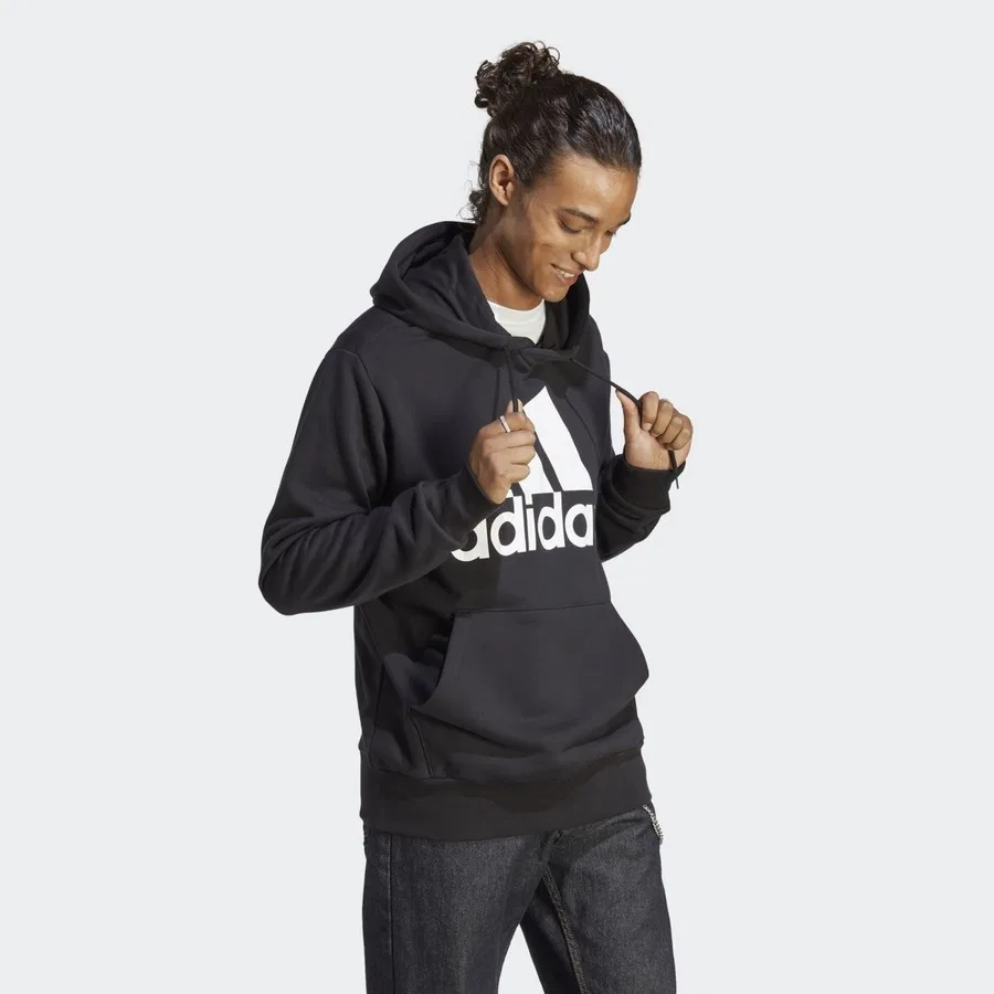 Худи с капюшоном из футера с логотипом Essentials French Terry Big Logo adidas, Черный