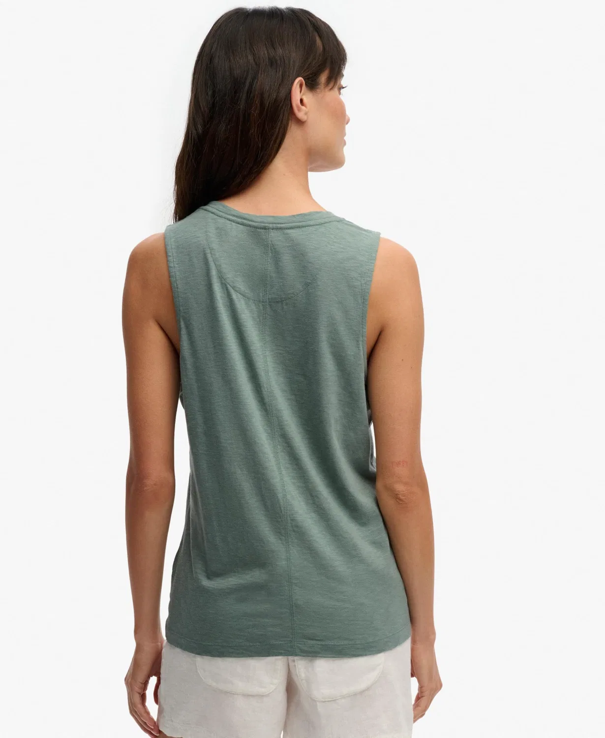 Женская футболка с V-образным вырезом без рукавов Superdry, Light Jade Green — фото 4