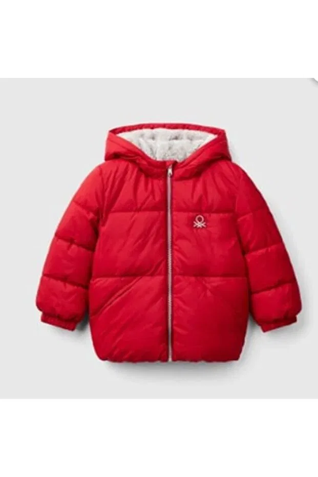 Детское зимнее пальто для мальчиков на молнии United Colors Of Benetton, Red