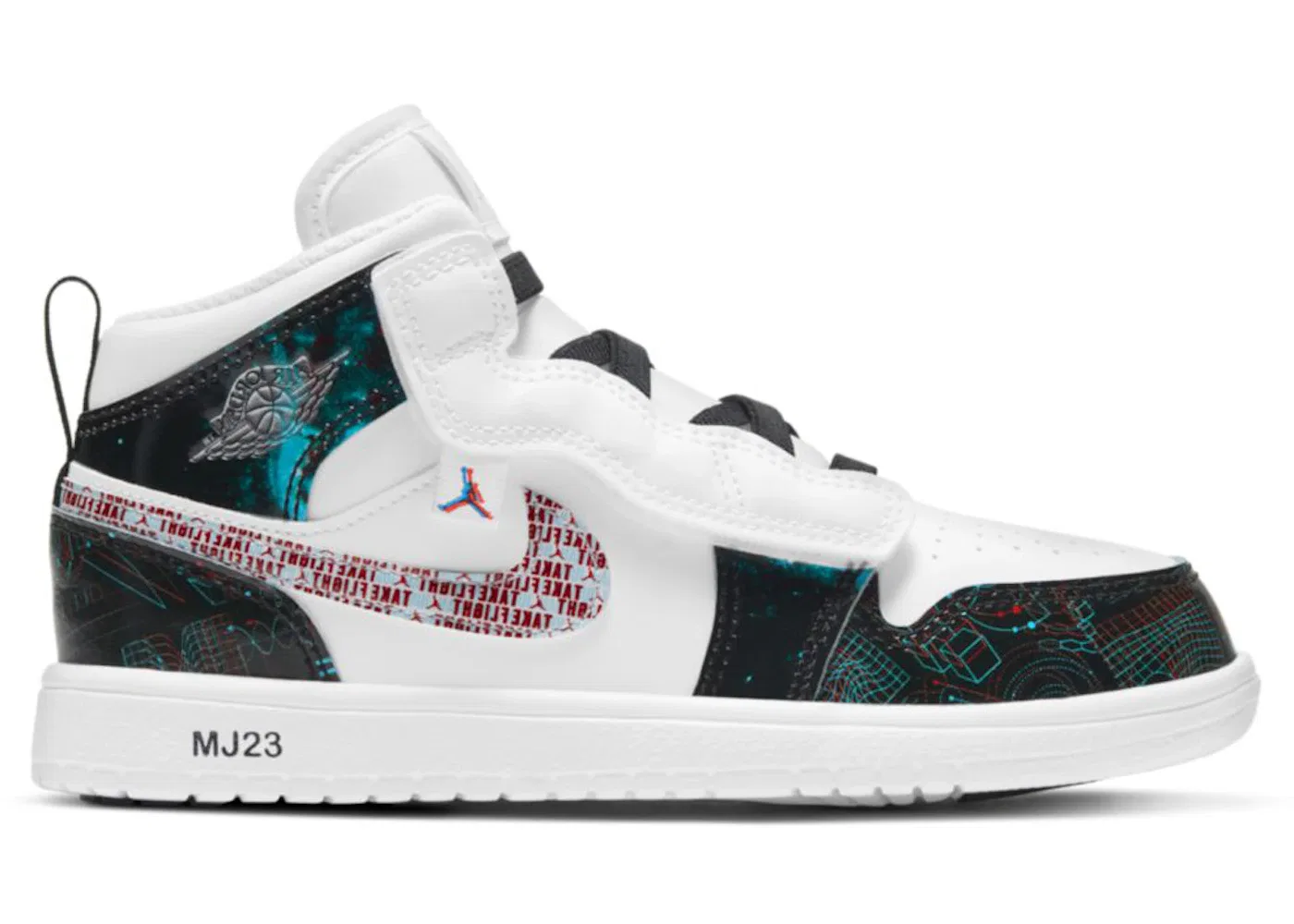 Детские кроссовки Lifestyle Jordan 1 Mid Alt SE Jordan, White/Bright Crimson/Blue Hero