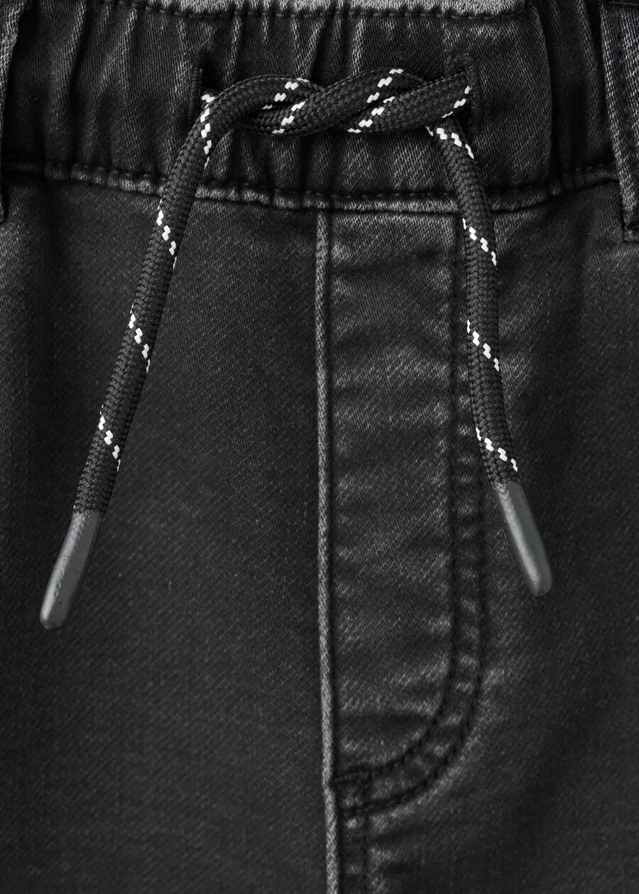 Детские джинсы MANGO KIDS Regular Jeans 'COMFY' черного цвета — фото 3