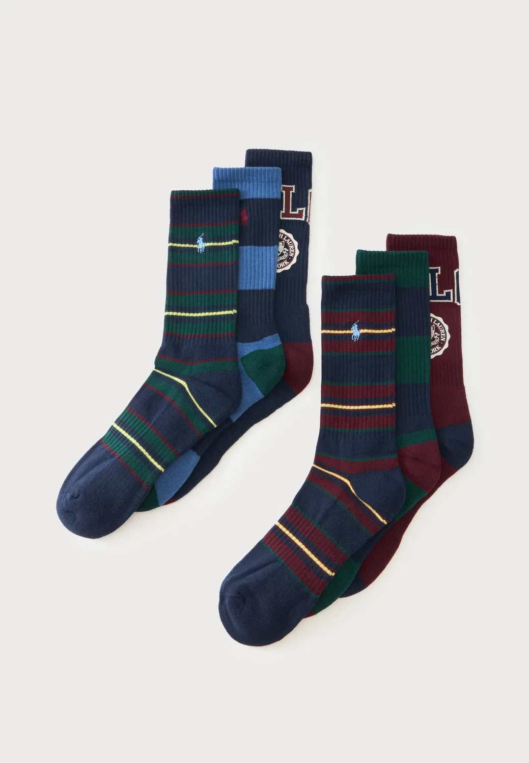 Po crst crw-crew sock-6 pack - socks Polo Ralph Lauren, Wine/Multi-Coloured