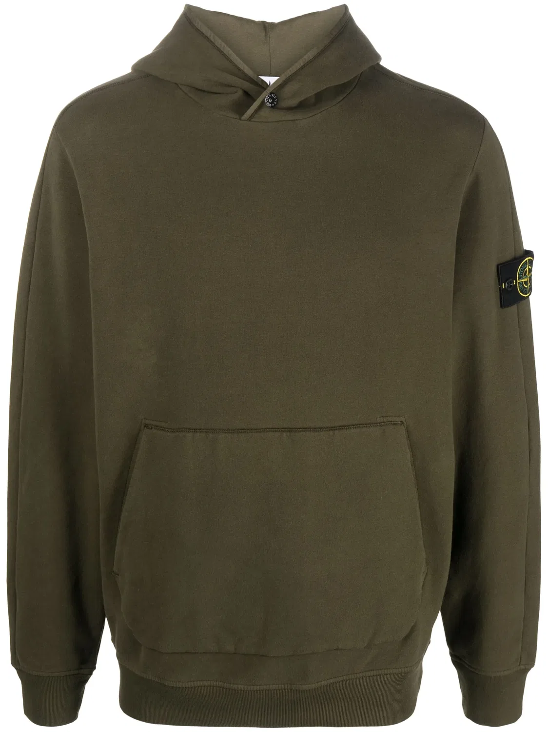 Худи с логотипом из хлопка Stone Island, оливковый