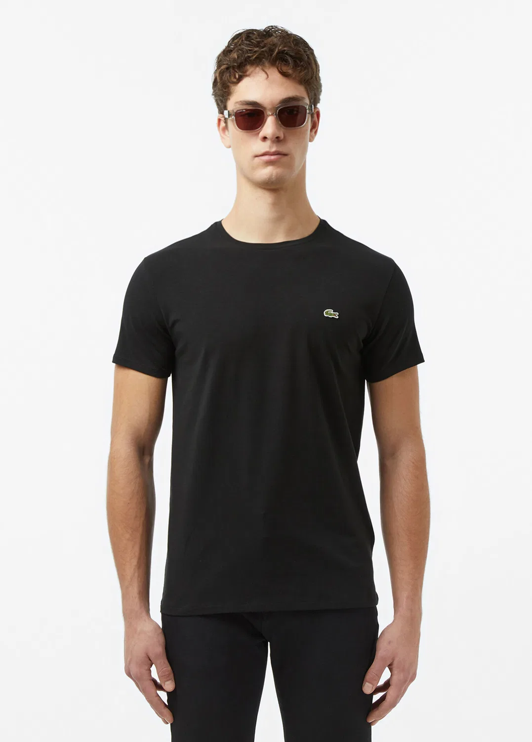 Футболка Lacoste, классический крой, черный