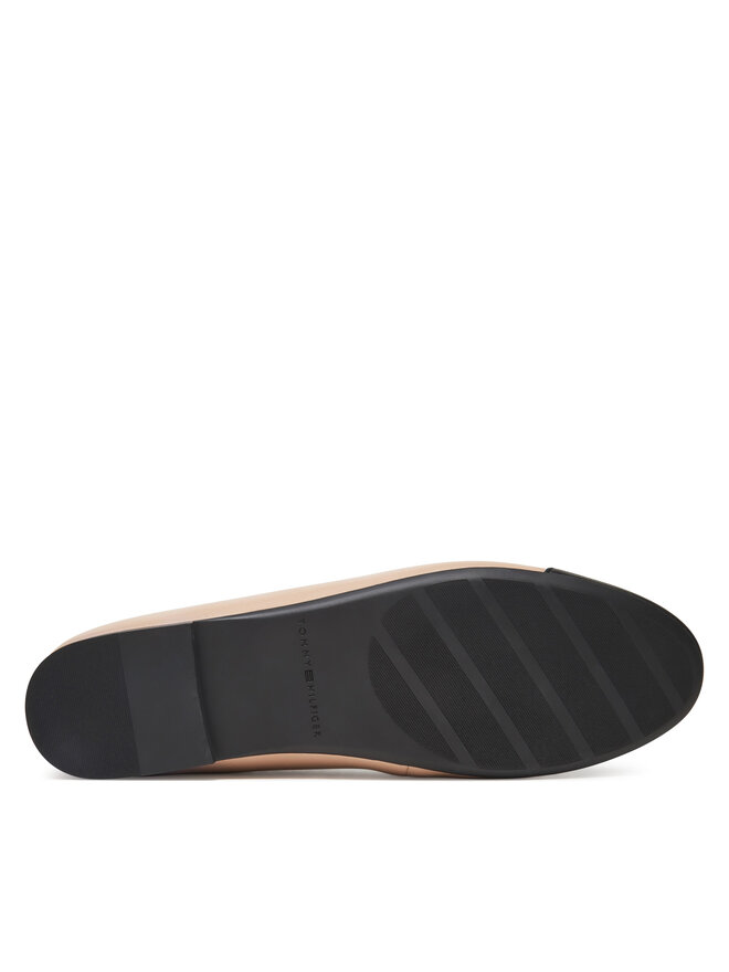 Балетки Toe Cap Leather Ballerina FW0FW08759 Tommy Hilfiger, экрю — фото 4