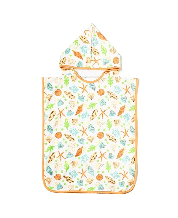 Детское пончо для купания Sailor beach poncho Izimini, Cream Pattern