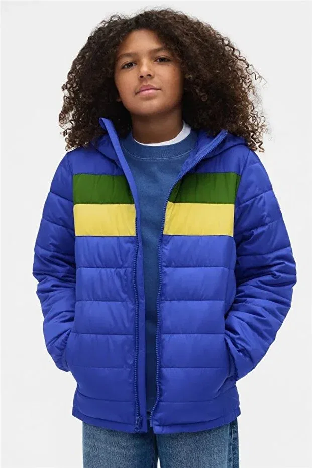 Детская куртка-пуховик с капюшоном V-Frch lw logo puffer Gap, Green