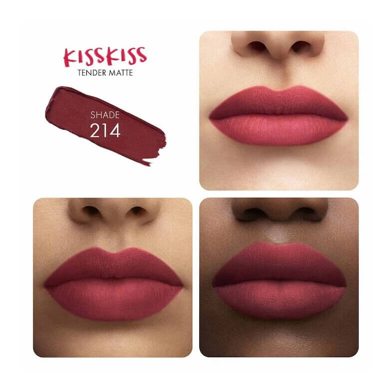 Губная помада Guerlain KissKiss Tender Matte, темно-красный — фото 4