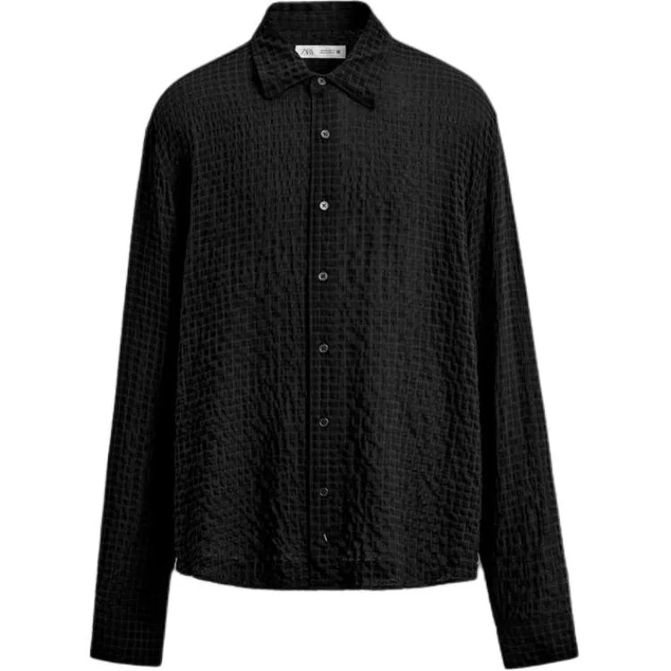 Мужская рубашка с воротником Black Lapel ZARA, Black