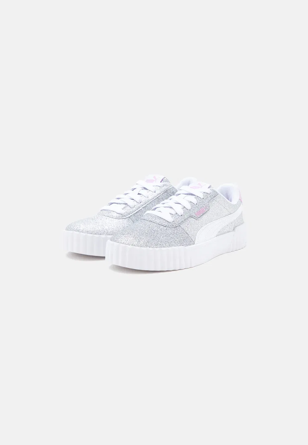 Кроссовки Carina 3.0 glitz jr унисекс Puma, Silver-Coloured/White — фото 2