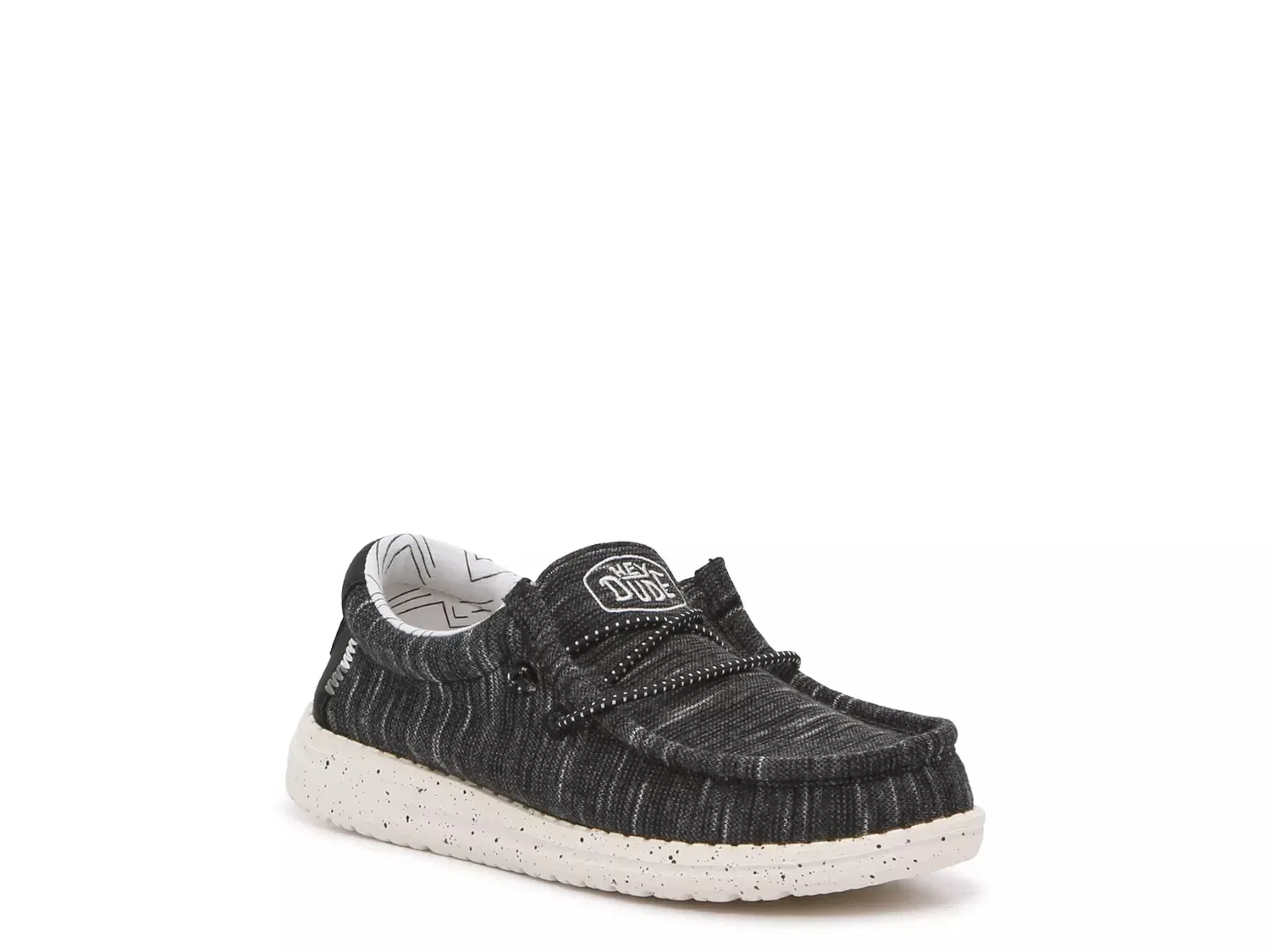 Кроссовки slip-on Wally, детские, HEYDUDE, черно-белые
