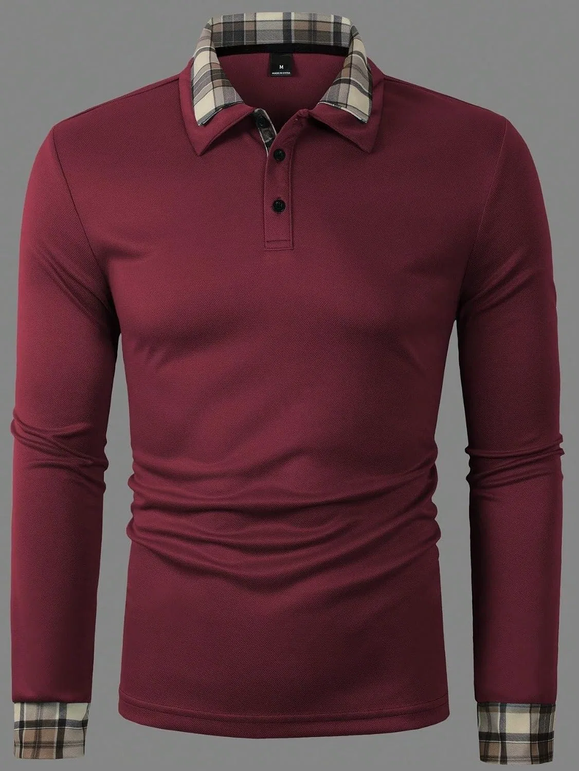 Мужская футболка с длинным рукавом Regular Fit, Burgundy — фото 4