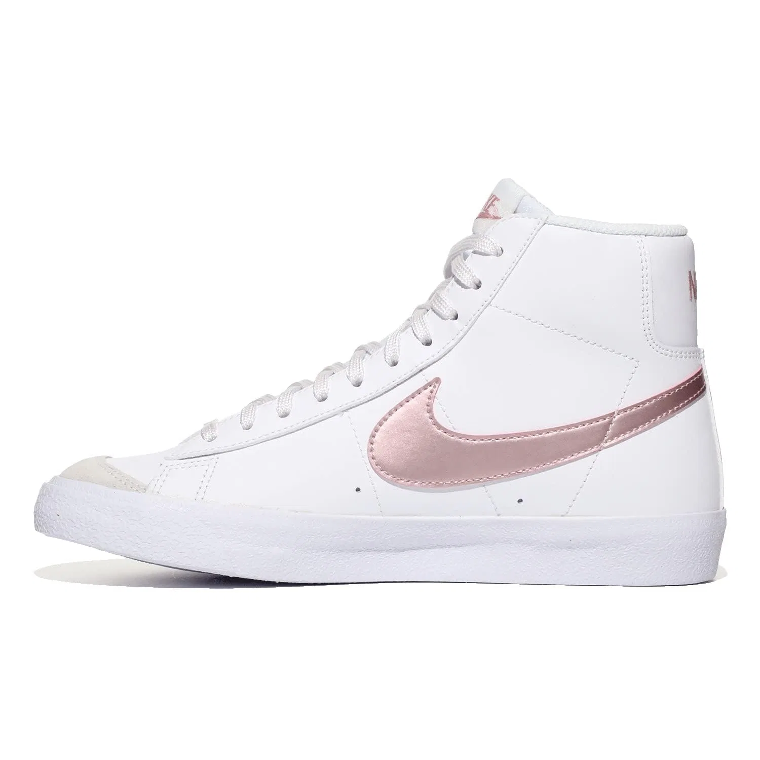 Детские кроссовки для мальчиков с высоким берцем '77 Mid Blazer NIKE, White Pink — фото 2