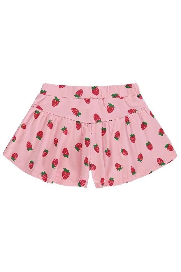 Детские шорты для девочек с принтом Strawberry patterned shorts Civil Girls, Powder — фото 2