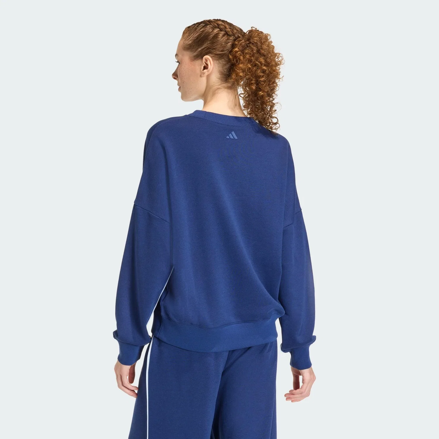 Женский хлопковый свитшот Seasonal Essentials Colorpop Adidas, Dunkelblau Weiss — фото 3