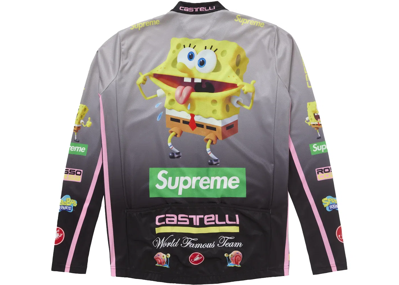 Мужская велосипедная джерси Supreme SpongeBob SquarePants Castelli L/S, Black — фото 2