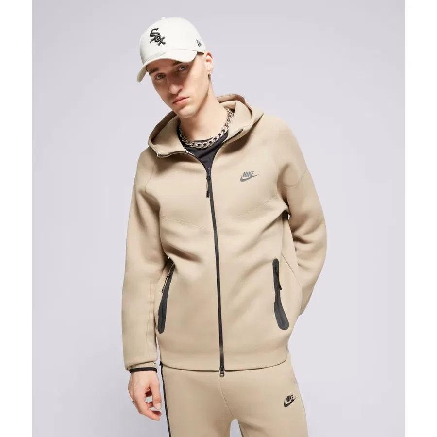 Свитшот с капюшоном Tech Fleece Full-Zip Hoodie Nike, Кремовый