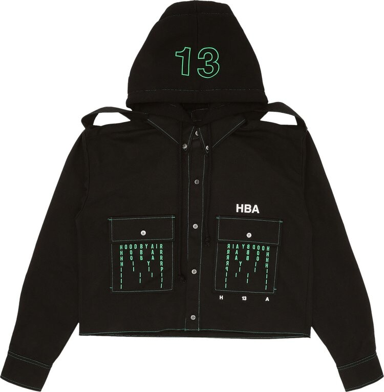 

Толстовка Hood By Air Hooded Trucker Sweatshirt 'Black', черный