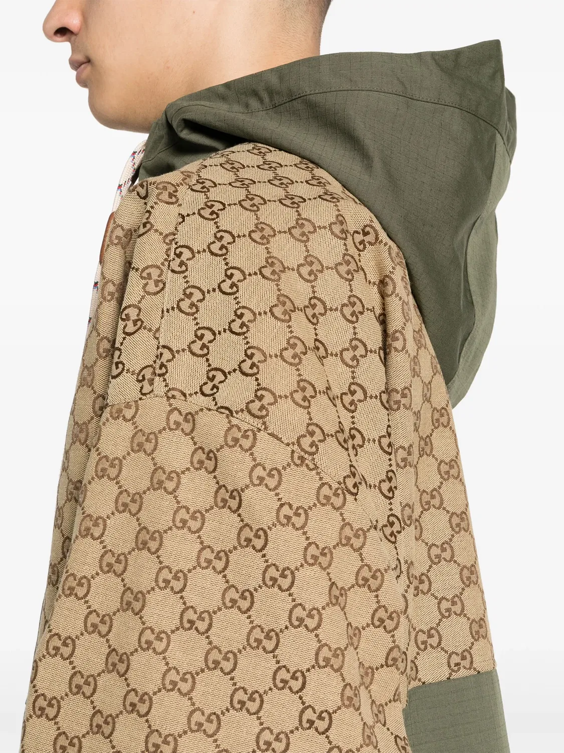 Куртка с капюшоном из канваса GG Gucci, зеленый — фото 2