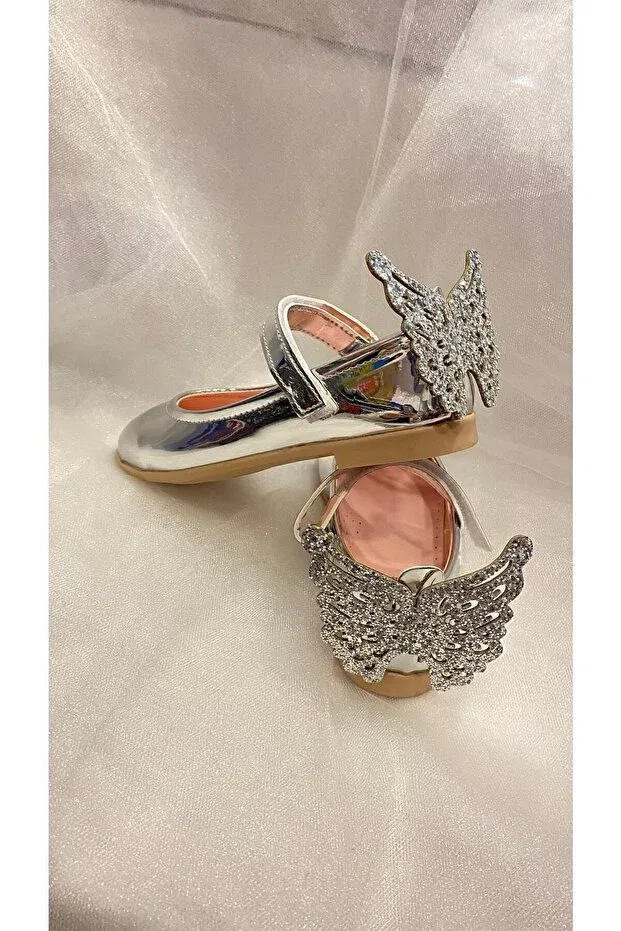 Детские балетки для девочек из искусственной кожи Patik Bebe, Silver — фото 3
