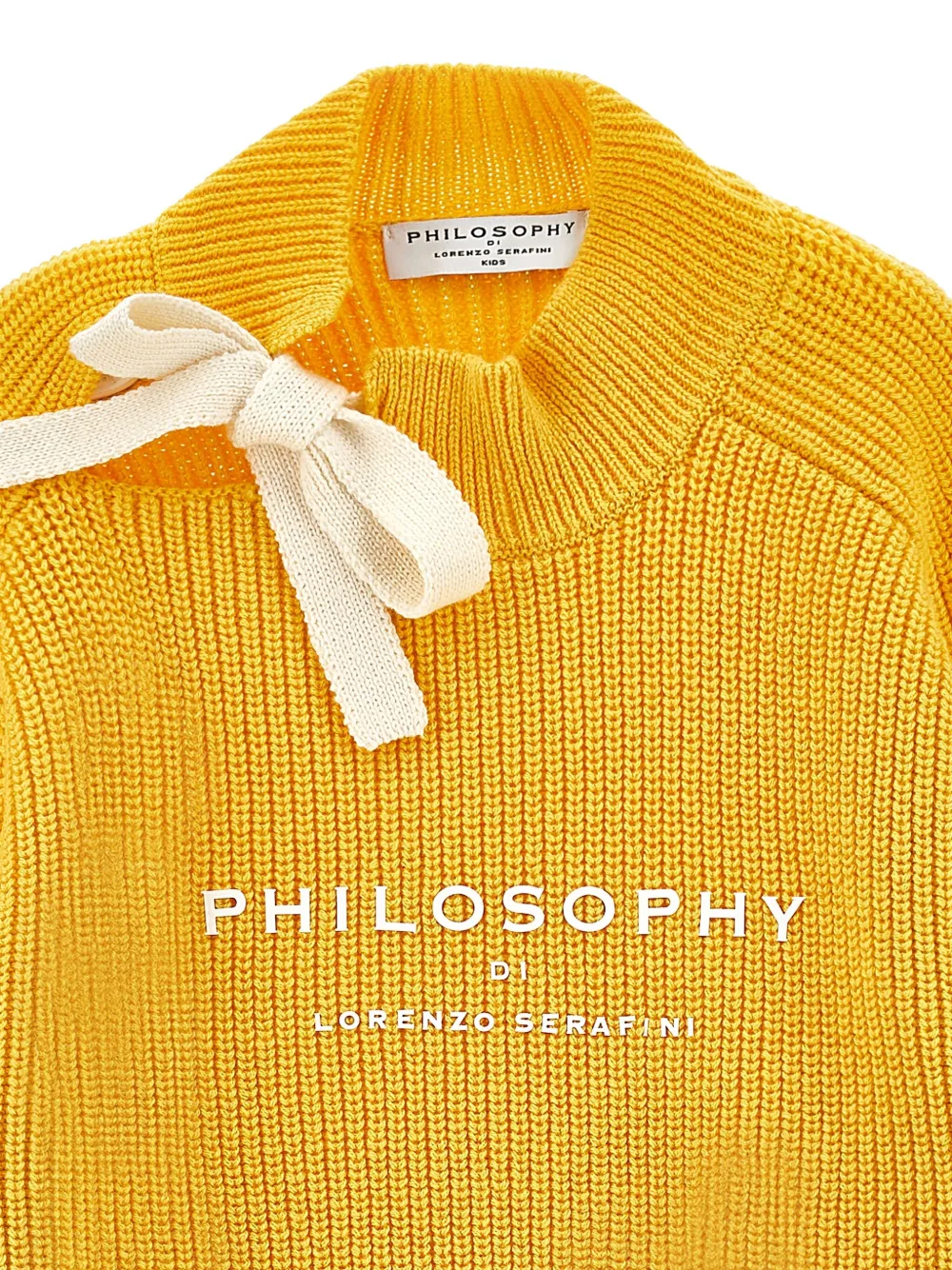 Свитер с оборками на манжетах Philosophy Di Lorenzo Serafini Kids, желтый — фото 4